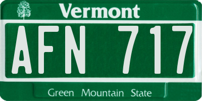 VT license plate AFN717
