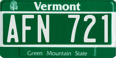 VT license plate AFN721