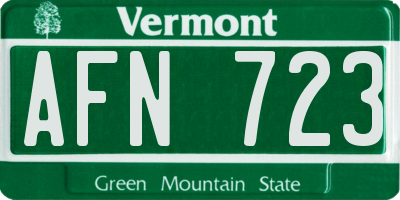 VT license plate AFN723
