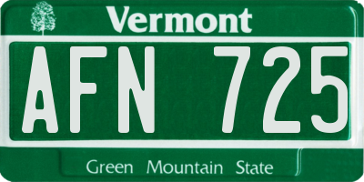 VT license plate AFN725