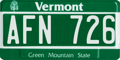 VT license plate AFN726