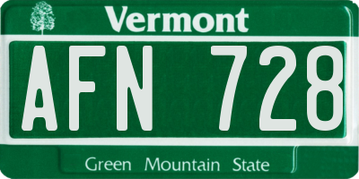 VT license plate AFN728
