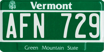 VT license plate AFN729