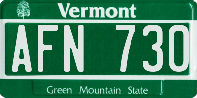 VT license plate AFN730