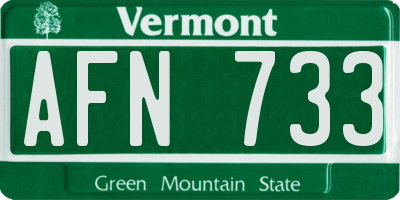 VT license plate AFN733