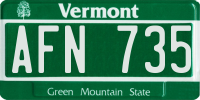 VT license plate AFN735