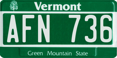 VT license plate AFN736