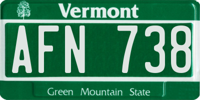 VT license plate AFN738