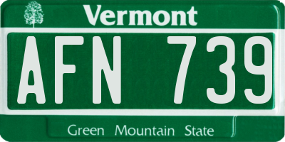 VT license plate AFN739