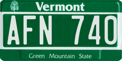 VT license plate AFN740
