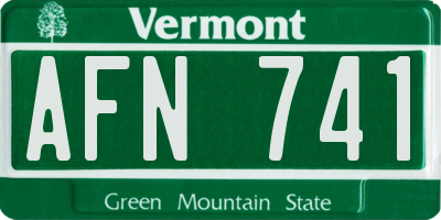 VT license plate AFN741