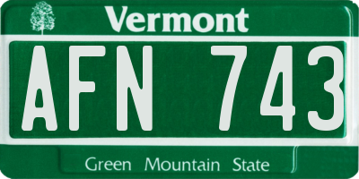 VT license plate AFN743