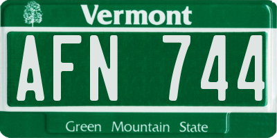 VT license plate AFN744