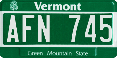 VT license plate AFN745