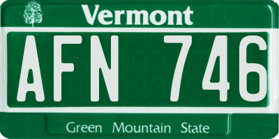 VT license plate AFN746