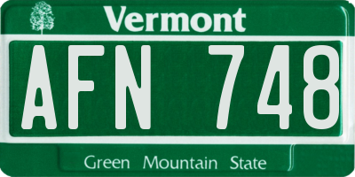 VT license plate AFN748