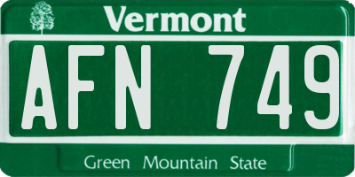 VT license plate AFN749