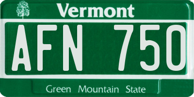 VT license plate AFN750