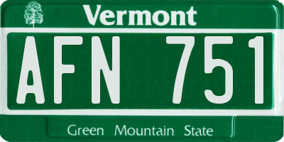 VT license plate AFN751