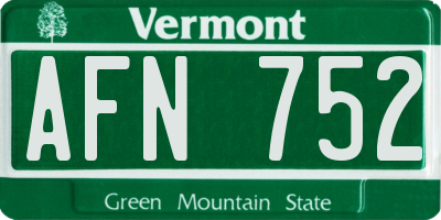 VT license plate AFN752