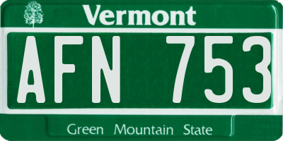 VT license plate AFN753