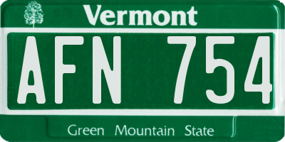VT license plate AFN754