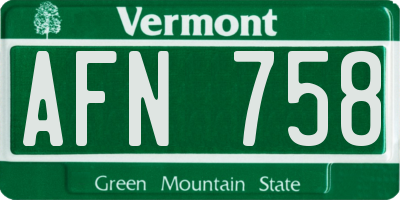 VT license plate AFN758