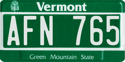 VT license plate AFN765