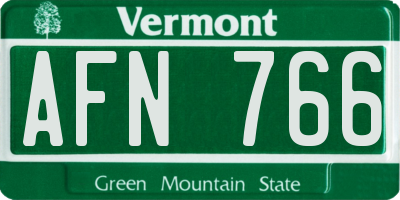 VT license plate AFN766