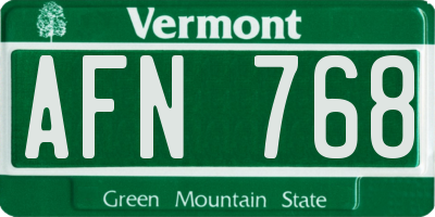 VT license plate AFN768