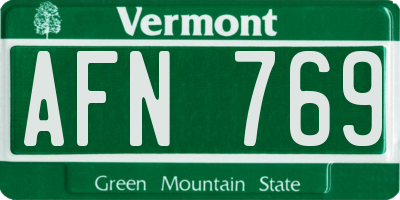 VT license plate AFN769
