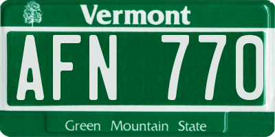 VT license plate AFN770