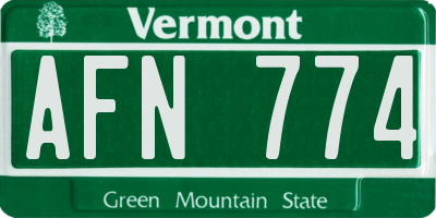 VT license plate AFN774