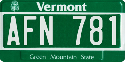 VT license plate AFN781