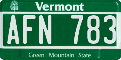 VT license plate AFN783