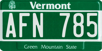 VT license plate AFN785