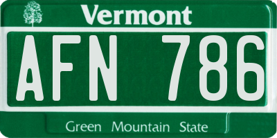 VT license plate AFN786