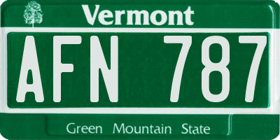 VT license plate AFN787