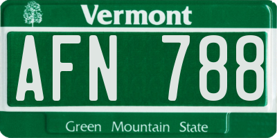 VT license plate AFN788