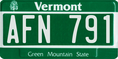 VT license plate AFN791