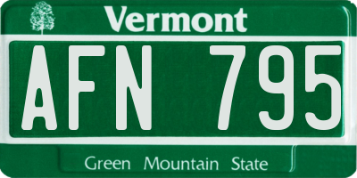 VT license plate AFN795