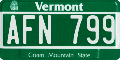 VT license plate AFN799