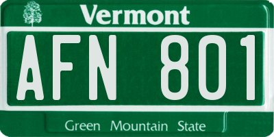VT license plate AFN801