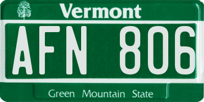 VT license plate AFN806