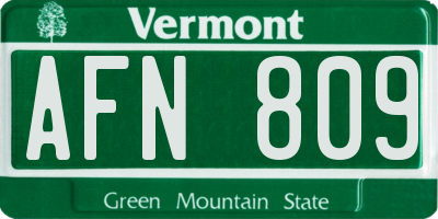VT license plate AFN809