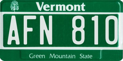 VT license plate AFN810