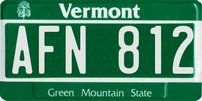 VT license plate AFN812
