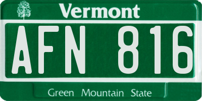 VT license plate AFN816