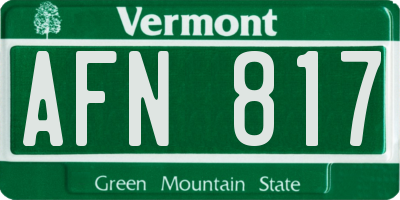VT license plate AFN817