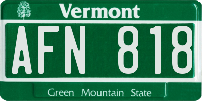 VT license plate AFN818